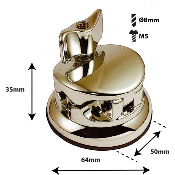 Coquille Ronde Deluxe Support Tom / Tom Basse Doré 50mm (x1) - Sparedrum